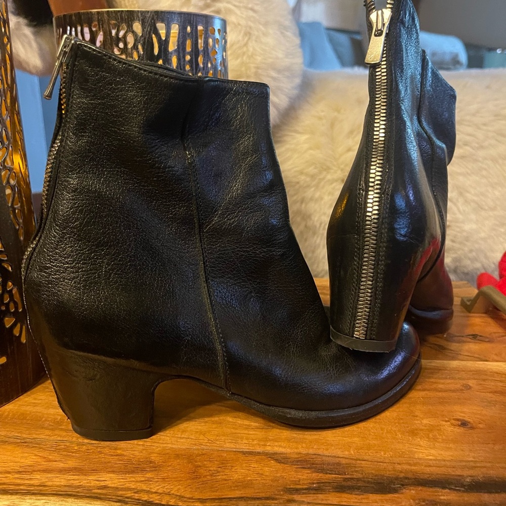 Black Leather Officine Creative Ankle Boots Officine Creative Italy